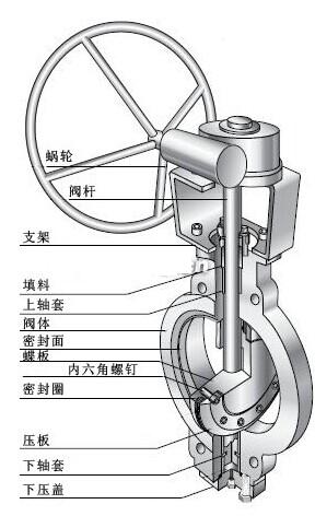 蝸輪對夾蝶閥